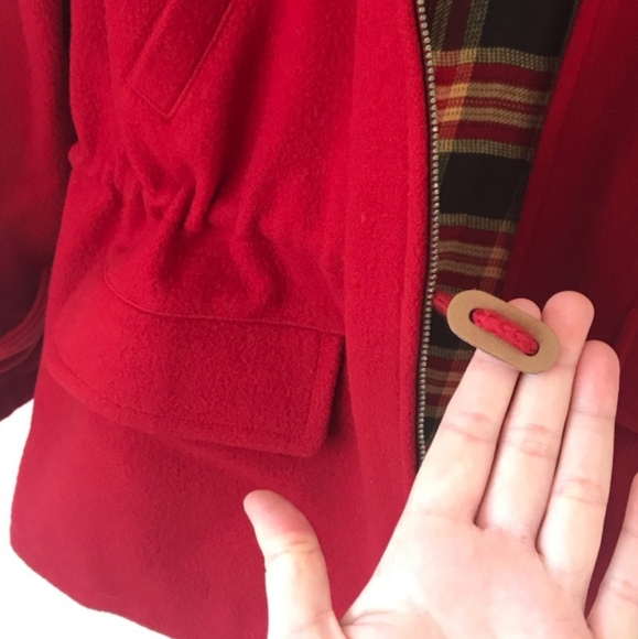 Lauren Ralph Lauren Women's S Full Zip Red Wool Jacket Plaid Lining - Picture 4 of 9